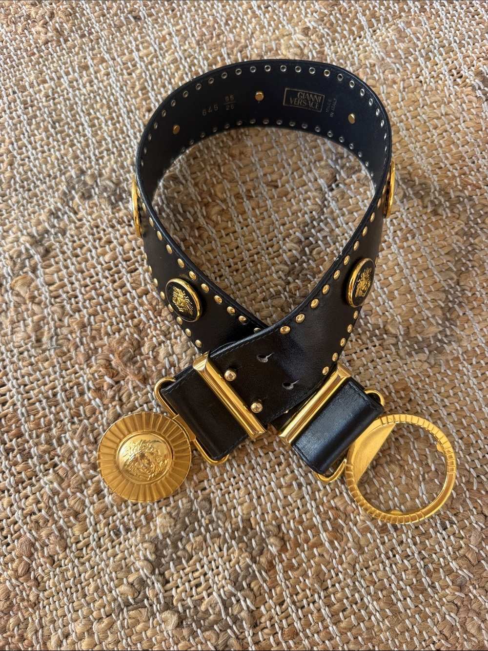 Vintage Gianni Versace 1990s medusa studded belt